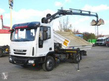 Teherautó Iveco EuroCargo 80 E 18 2-Achs Kipper Kran Greiferst. használt hátra és két oldalra billenő kocsi