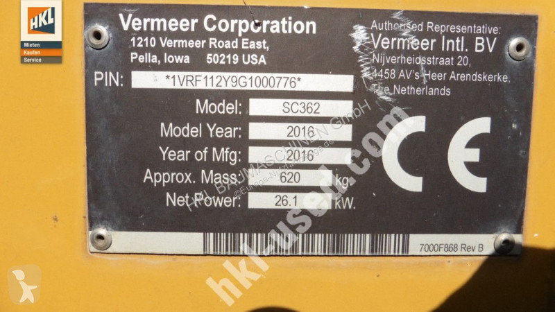 Material forestal Vermeer SC 362