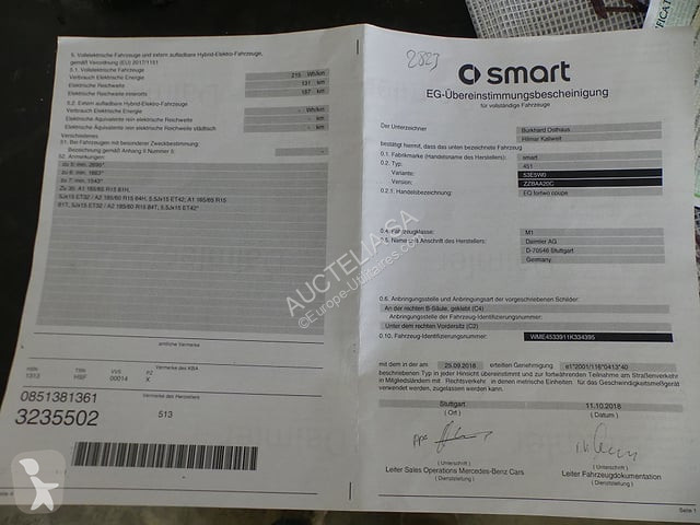 Furgoneta Smart EQ Fortwo coupé