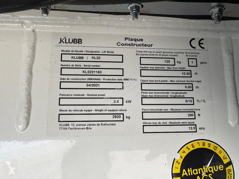 Renault + KLUBB 12,5 METER WORKING HEIGHT...