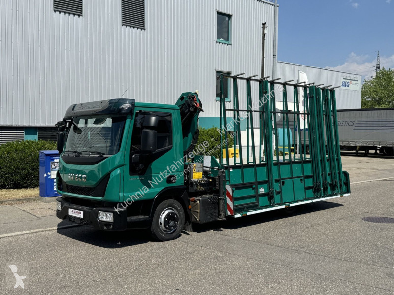 شاحنة Iveco 75-21 HEGLA-Glastransport Kran Funk E6