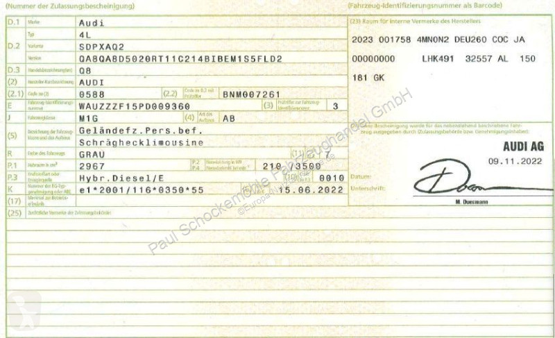 Véhicule utilitaire Audi Q8 50 TDI quattro...