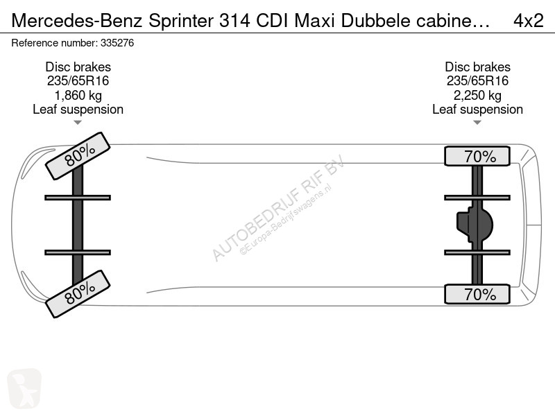 Furgoneta Mercedes 314 CDI Maxi Dubbele cabine...