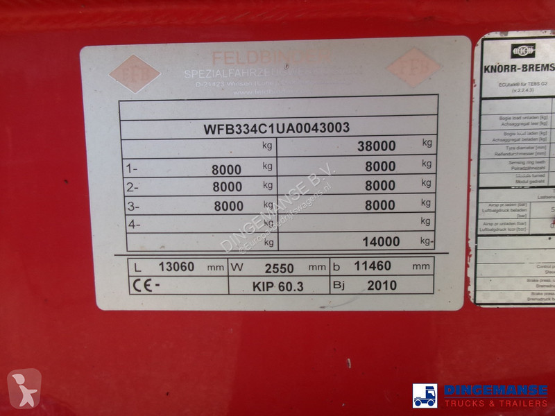 Semi reboque Feldbinder Powder tank alu 60 m3...