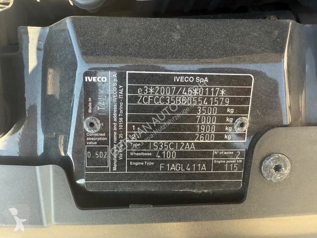Nyttofordon Iveco 35C16 Koffer Ladebordwand 500kg