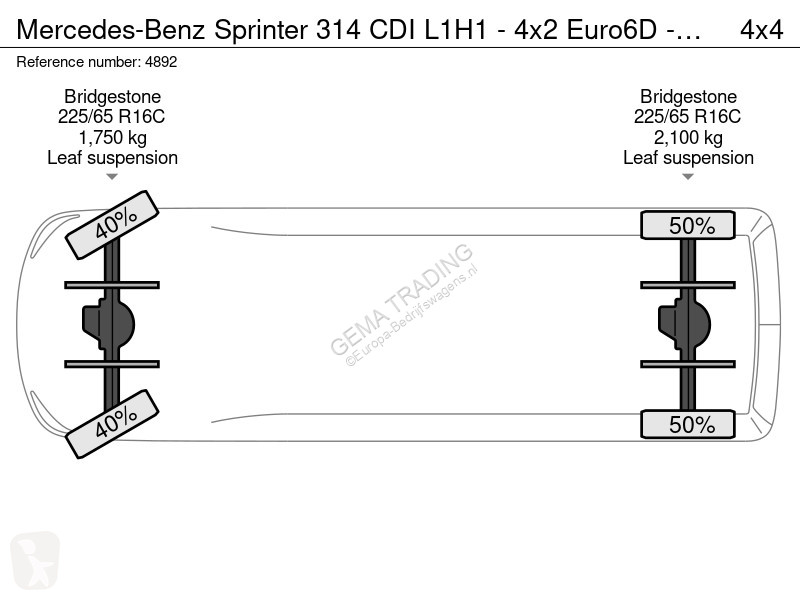 Furgoneta Mercedes 314 CDI L1H1 - 4x2 Euro6D -...