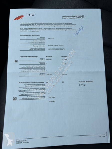 Véhicule utilitaire Volkswagen 102PK
