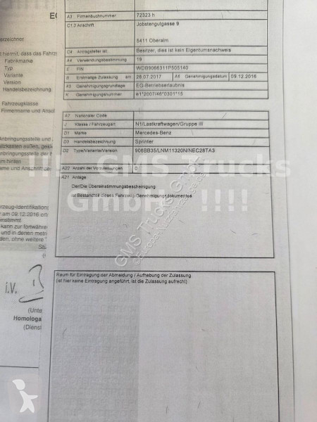 Nyttofordon Mercedes 311 CDi / NUR 84km / load...