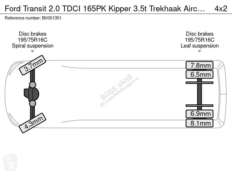 Bedrijfswagen Ford 2.0 TDCI 165PK Kipper 3.5t...