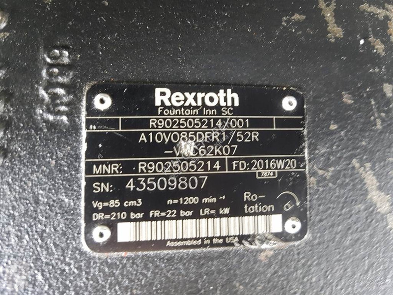 Bedrijfswagen  A10VO85DFR1/52R - Load sensing pump