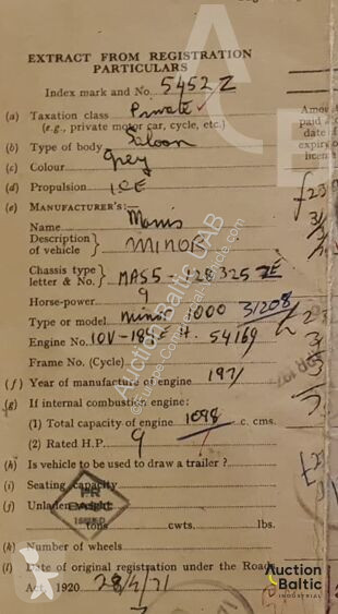 Samochód dostawczy Morris  Minor 1000