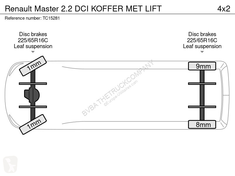 عربة نفعية Renault 2.2 DCI KOFFER MET LIFT