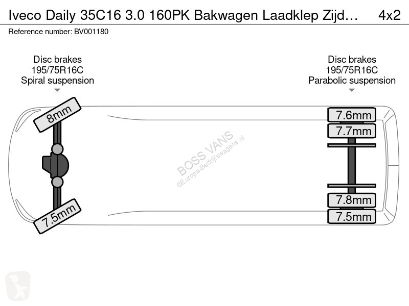 Iveco 35C16 3.0 160PK Bakwagen Laadklep Zijdeur...