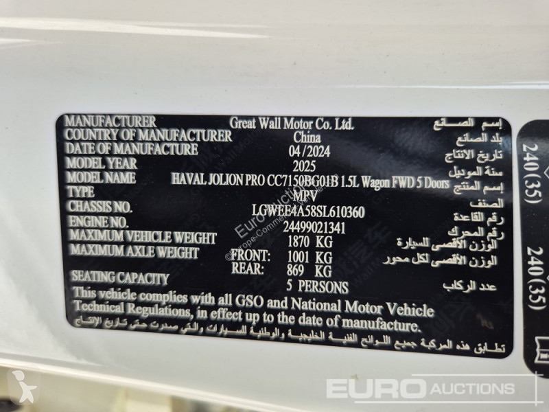 Veicolo commerciale  Jolion Pro (A02) 1.5P
