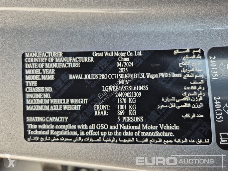 Užitkové vozidlo  Jolion Pro (A02) 1.5P