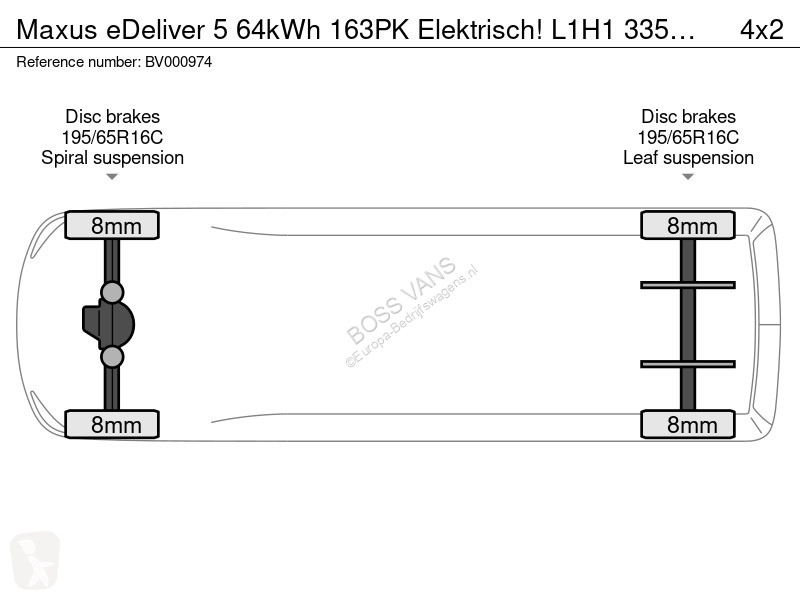 Maxus 64kWh 163PK Elektrisch! L1H1 335KM WLTP...