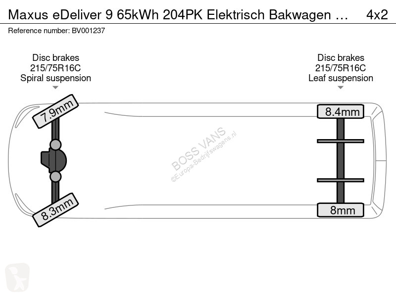Maxus 65kWh 204PK Elektrisch Bakwagen Airco ACC...