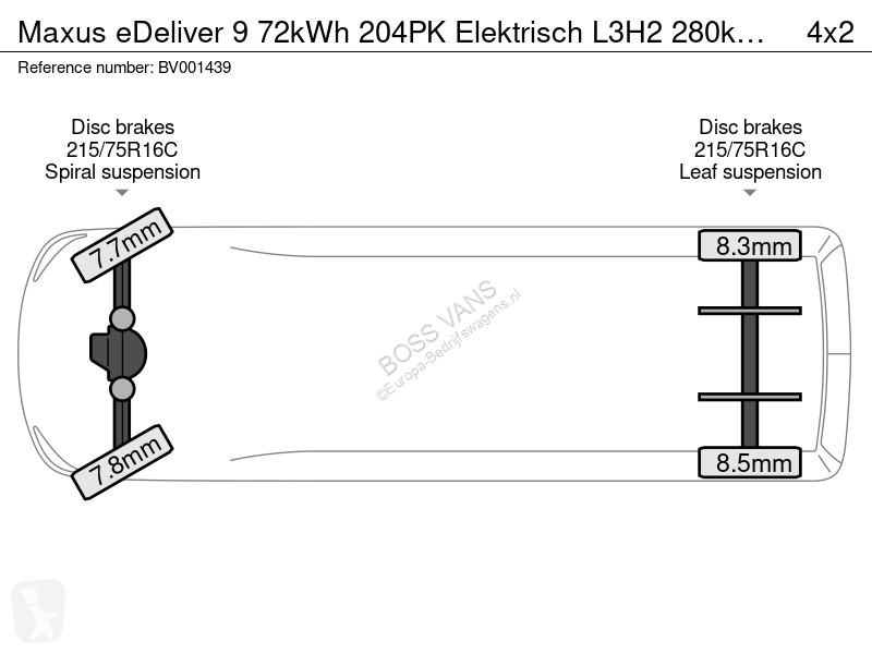 Furgoneta Maxus 72kWh 204PK Elektrisch L3H2...