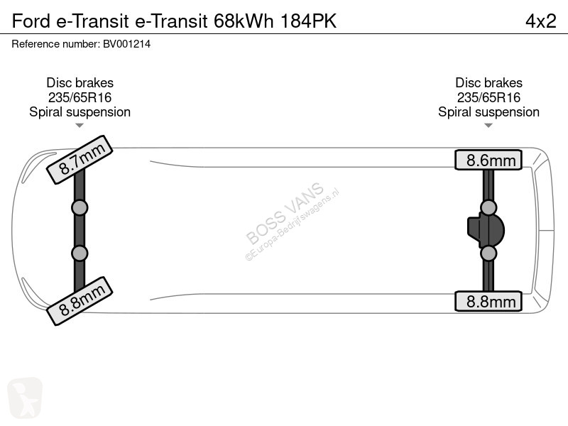 Véhicule utilitaire Ford e 68kWh 184PK E-