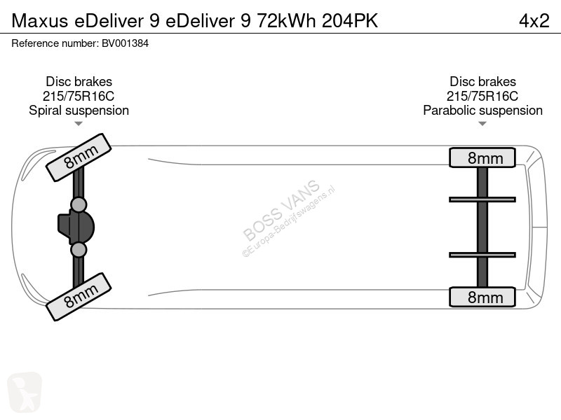 Véhicule utilitaire Maxus e 9 72kWh 204PK e 9
