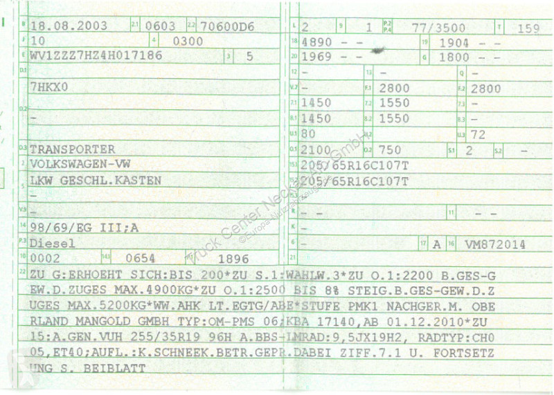 Furgoneta Volkswagen T5 1.9TDI AHK 3 Sitzplätze...