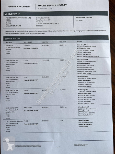 Samochód dostawczy Land Rover II 4.4 SDV8 340ch...