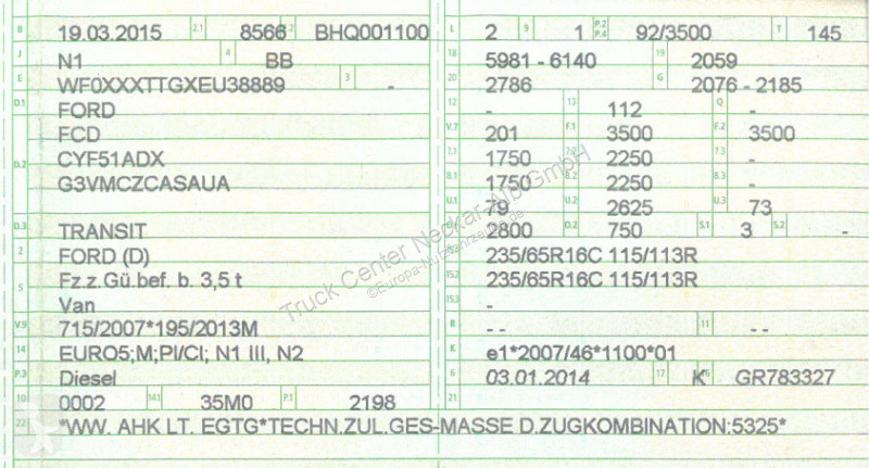 Furgoneta Ford Kastenwagen 350 L3 H2 AHK 3Sitze...