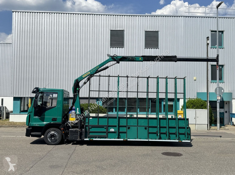 شاحنة Iveco 75-21 HEGLA-Glastransport Kran Funk E6