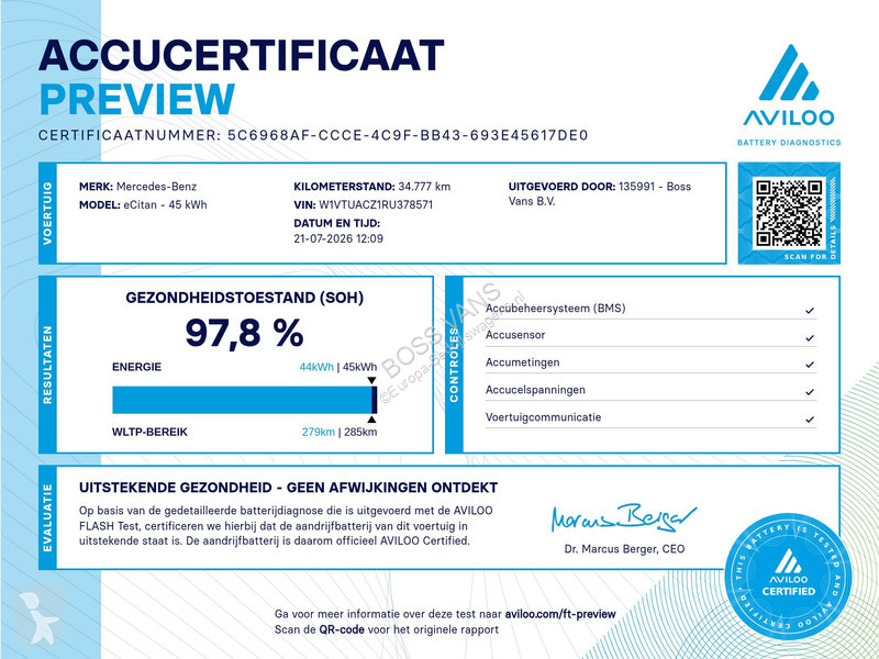 Furgoneta Mercedes 112 51 kWh L1 284kkm WLTP...