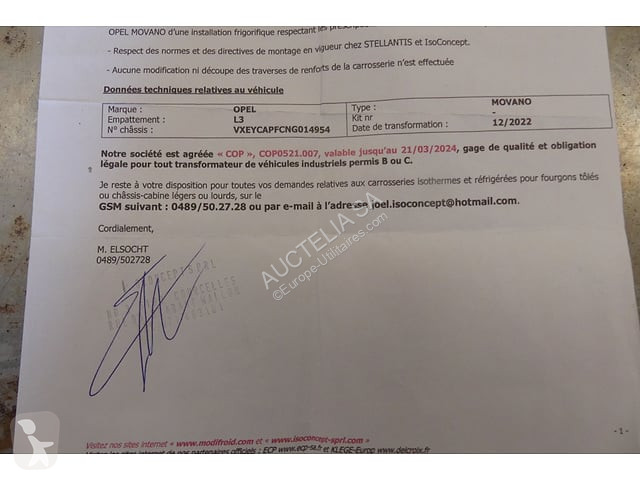 Véhicule utilitaire Opel