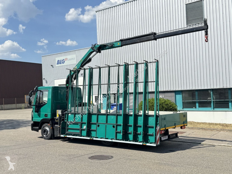 شاحنة Iveco 75-21 HEGLA-Glastransport Kran Funk E6