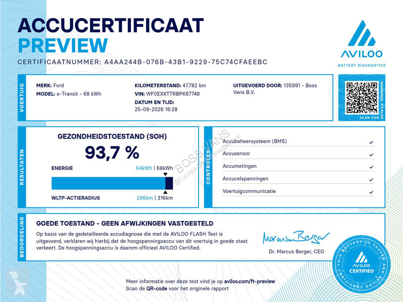 Ford 68kWh 184PK L4H3 317km WLTP 93.7% (SOH)...