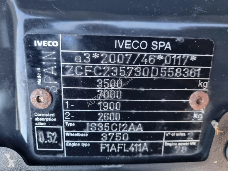 Iveco 35C11 Bakwagen Laadklep 22m3 2.48 hoog van