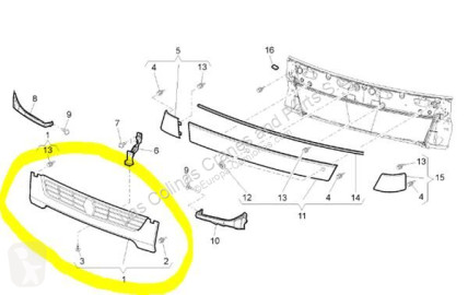 Renault Maxity Calandre Grille de capot 150.35 5001871697 pour camion