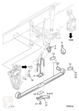 Suspension DAF Essieu Tope Ballesta Eje Delantero Derecho XF 105 FA 105.460 pour camion XF 105 FA 105.460