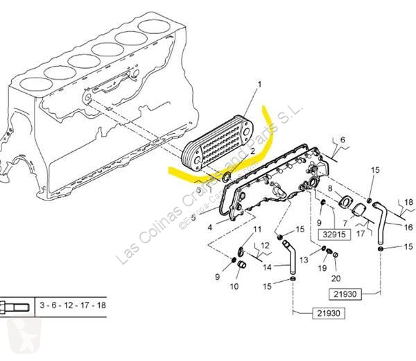 Pièces poids lourds Renault Radiateur d'huile...