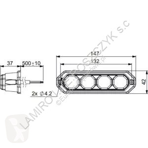 Peças pesados Universal Plafonnier WHITE 12/24V...