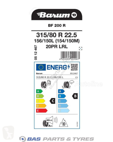 Reservdelar lastbilar Barum 315/80R22.5 BF200 R...