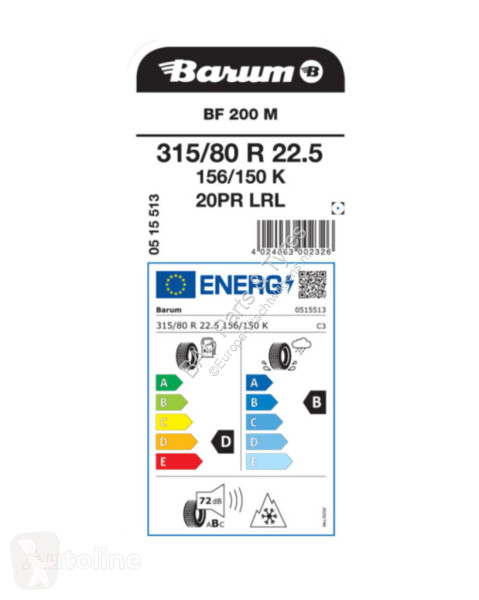 Reservdelar lastbilar Barum 315/80R22.5 BF200 M...