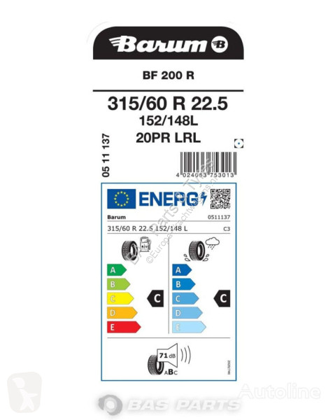 Reservdelar lastbilar Barum 315/60R22.5 BF200 R...