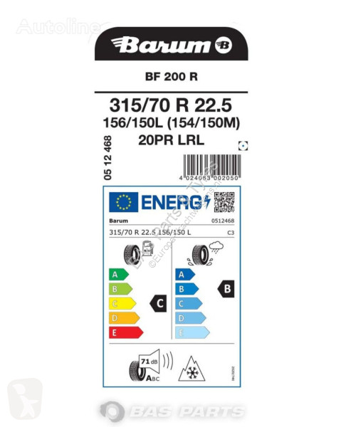 Reservdelar lastbilar Barum 315/70R22.5 BF200 R...