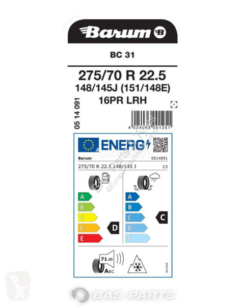Reservdelar lastbilar Barum 275/70R22.5 BC31...