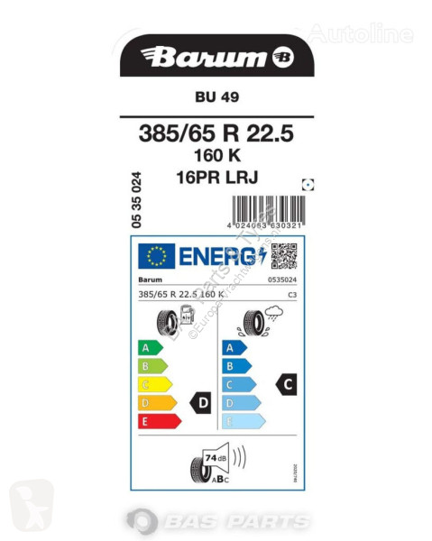 Reservdelar lastbilar Barum 385/65R22.5 BU49...