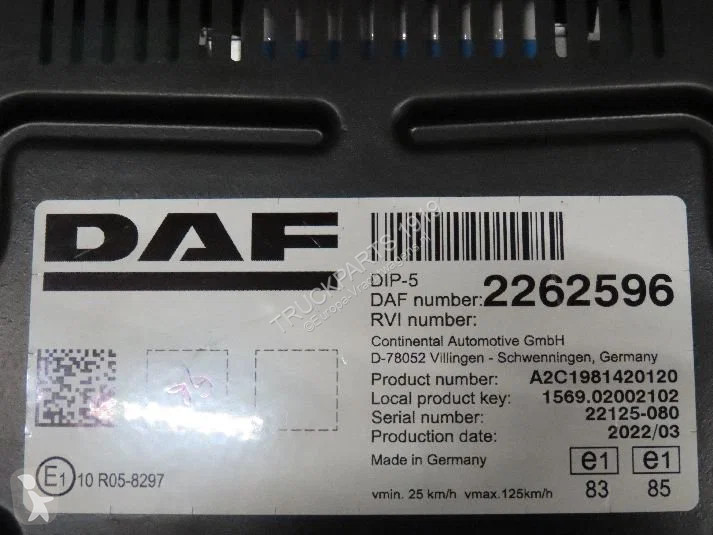 Pièces poids lourds DAF 2262596 Instrumentenpaneel