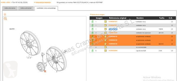 قطع غيار الآليات الثقيلة MAN Ventilateur de...