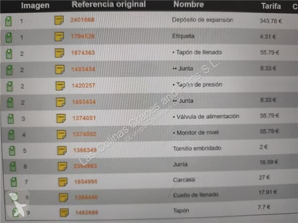 قطع غيار الآليات الثقيلة Scania Réservoir...