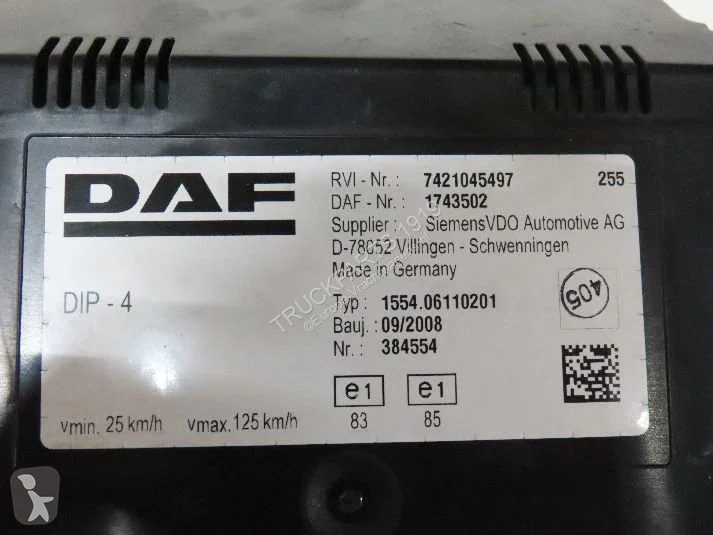 قطع غيار الآليات الثقيلة DAF 1743502...