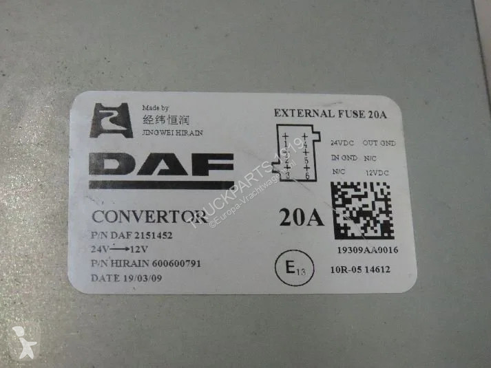 Teherautó-alkatrészek DAF 2151452 Omvormer...