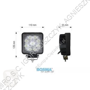 Teherautó-alkatrészek  WORK LIGHT SQUARE 9xLED...