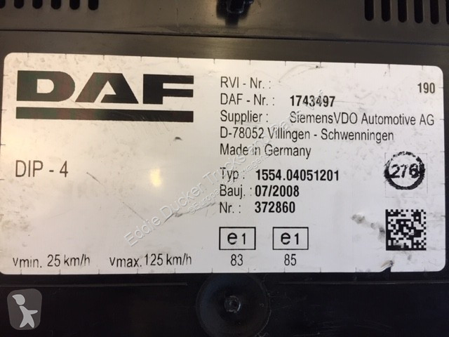 قطع غيار الآليات الثقيلة DAF 1743497 DASHBOARD...